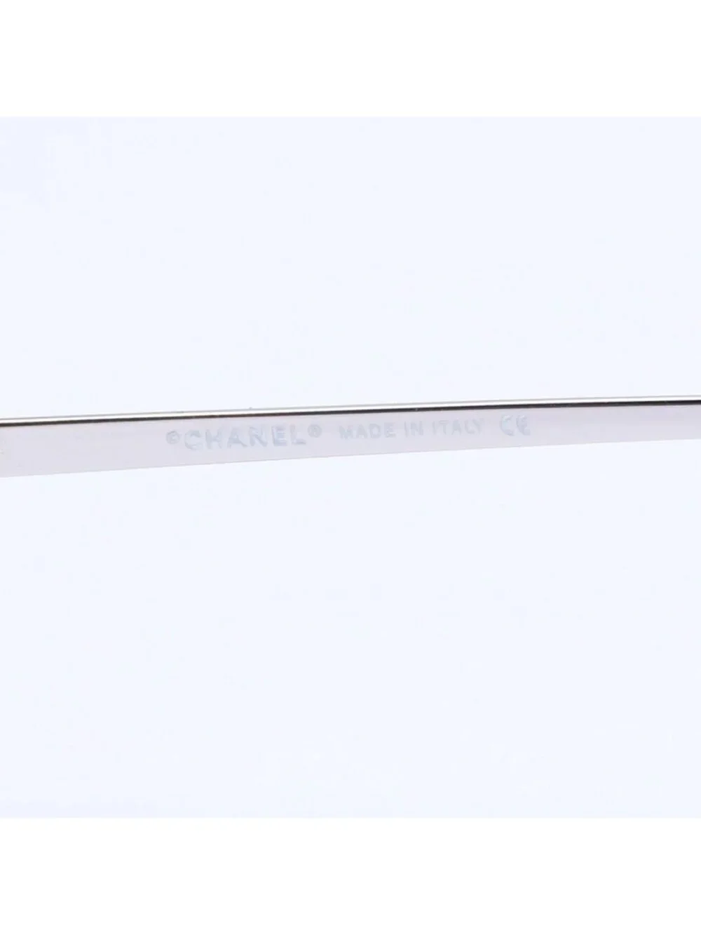 Chanel Rimless Sunglasses CC Logo Gradient Eyewear Silver